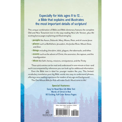 One-Minute Bible For Kids [Boys' Cover] : New Life Version