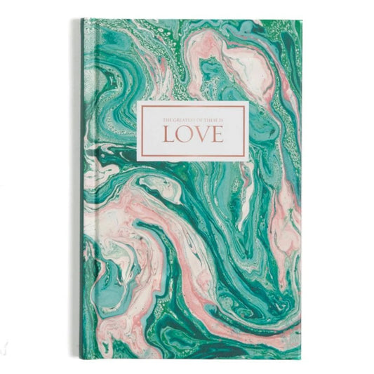 Love - Pink & Teal Marble Journal