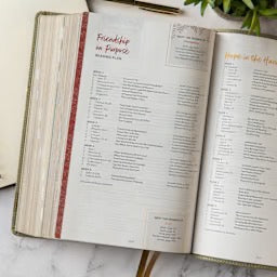 CSB (in)courage Devotional Bible, Sage LeatherTouch, Indexed