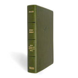 NASB Personal Size Giant Print Bible, Olive LeatherTouch