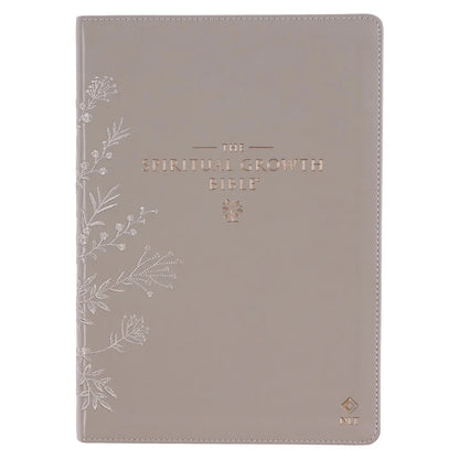 Embroidered Taupe Faux Leather Spiritual Growth Bible