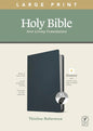 NLT Large Print Thinline Reference Holy Bible (Red Letter, Genuine Leather, Navy Blue, Indexed)
