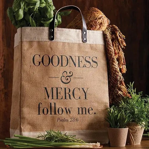 Farmer's Market Large Tote Bag - Goodness & Mercy Follow Me