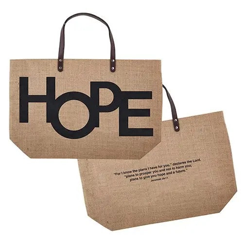 Jute Tote Bag - Hope / Jeremiah 29:11