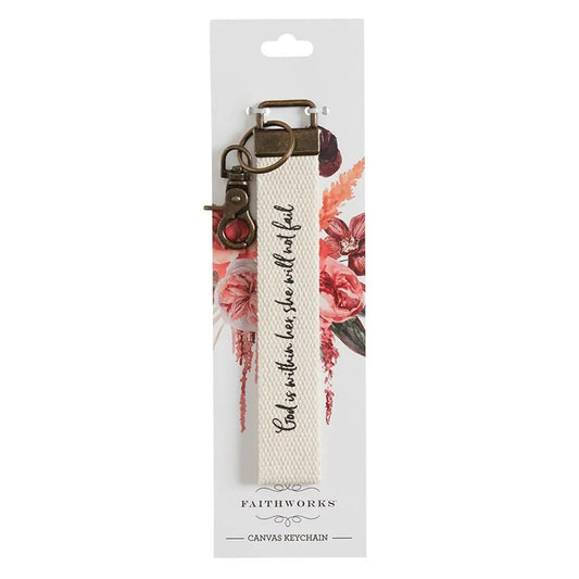 Canvas Key Chain - God Is Within Her