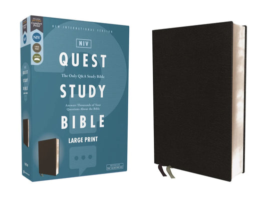 NIV, Quest Study Bible, Comfort Print: The Only Q and A Study Bible- Black