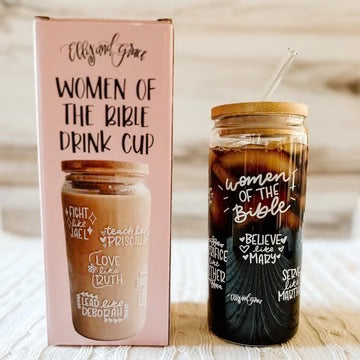 WOMEN OF THE BIBLE INSPIRATIONAL GLASS TUMBLER