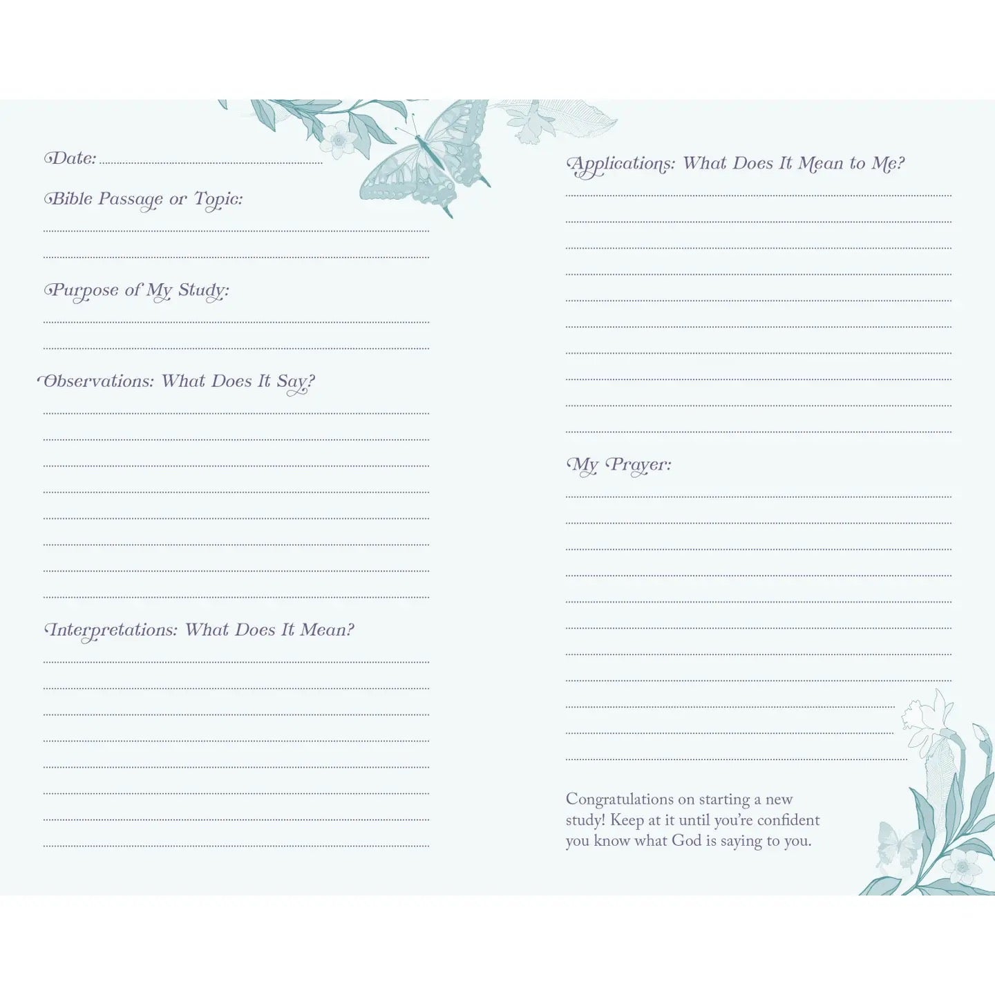 My Bible Study Tracker [Lilac Butterflies]