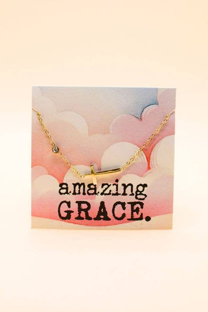 Amazing Grace Cross Necklace