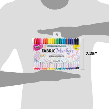 Tulip Fine-Tip Fabric Markers Rainbow 20 Pack
