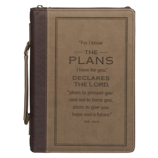 Bible Cover Classic Brown I Know the Plans Jer. 29:11