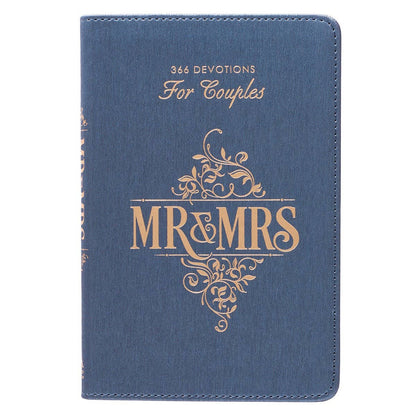 Devotional for Mr. & Mrs. Blue Faux Leather