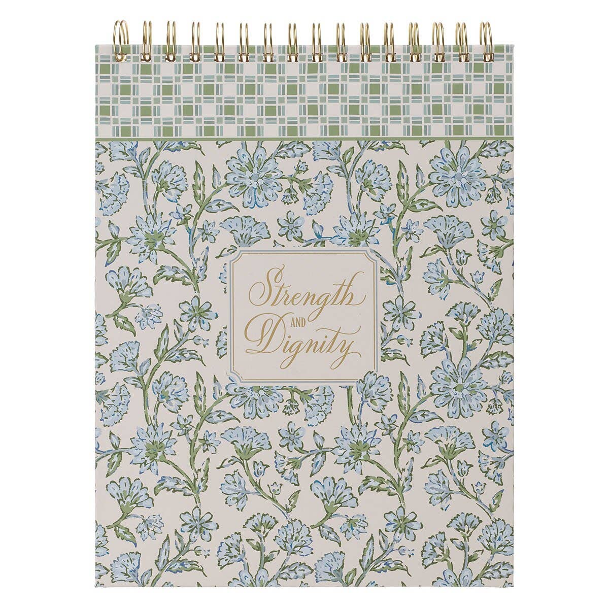 Spiral Notepad XL Blue Floral Strength & Dignity Prov 31:25
