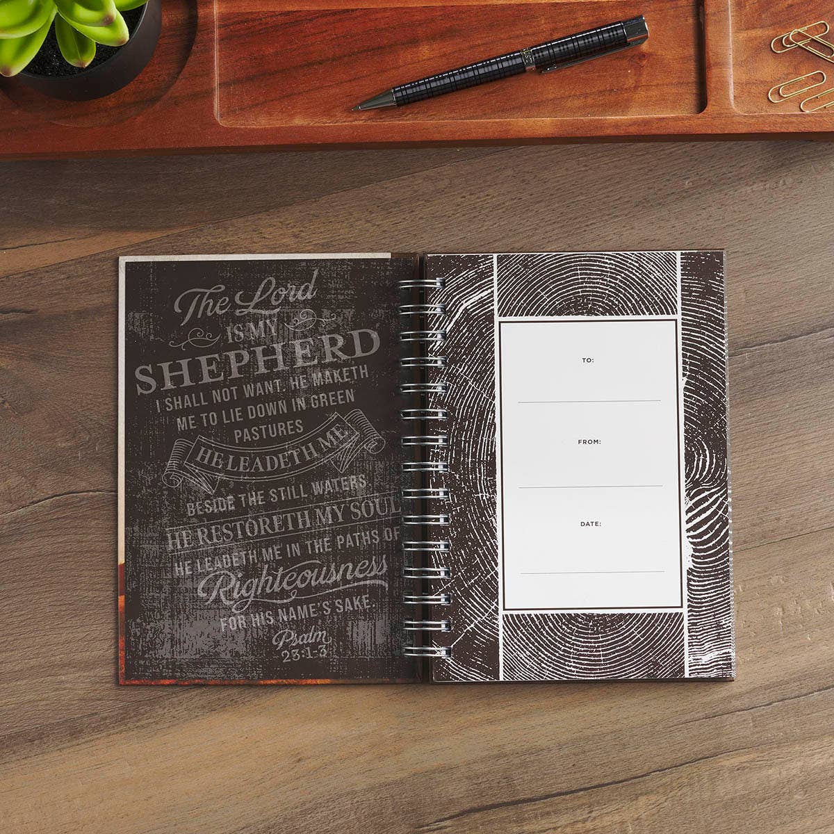 Journal Spiral Brown The Lord Is My Shepherd Ps. 23:1-3