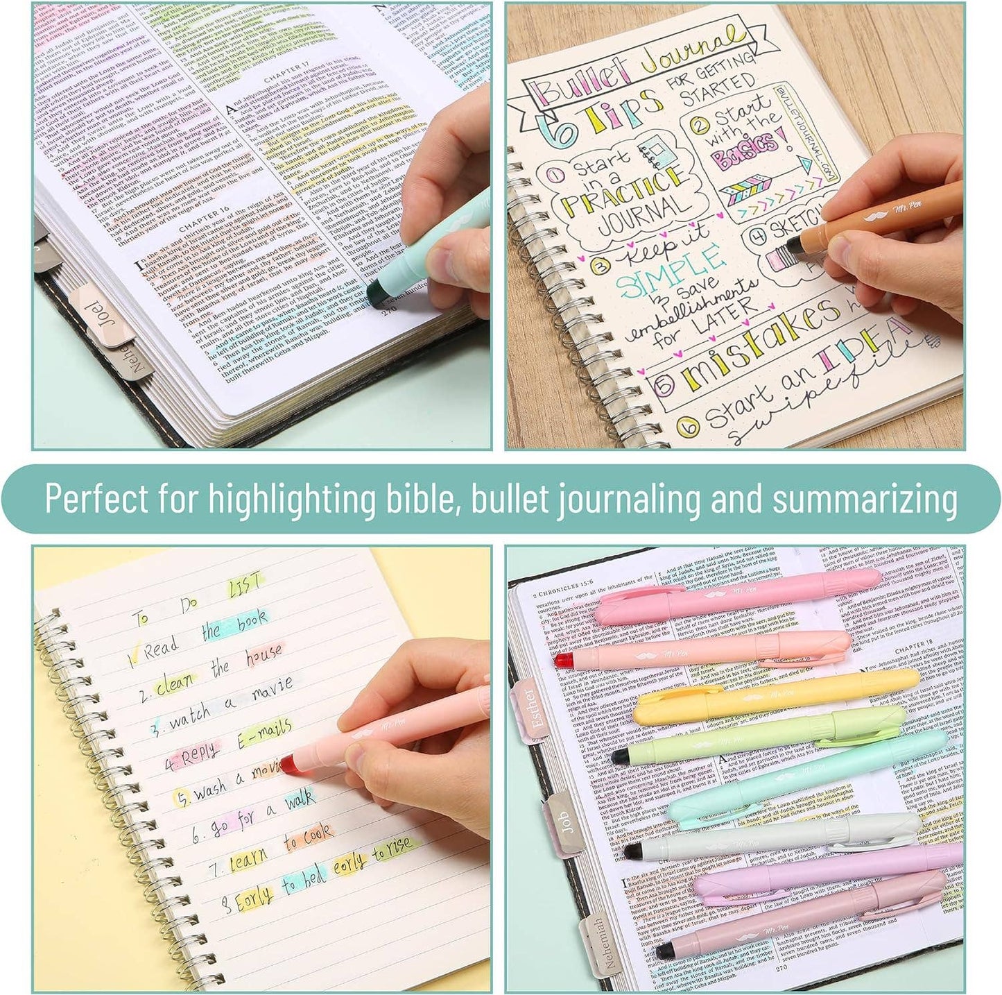 Mr. Pen Gel Highlighter Set - 16 Vibrant Colors