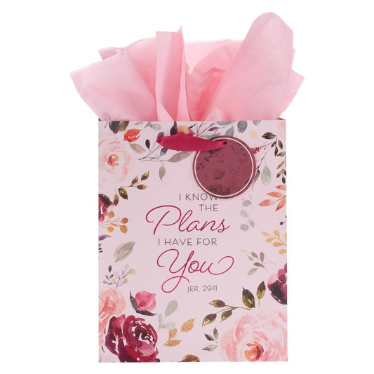 Gift Bag MD Pink I Know the Plans Jer. 29:11