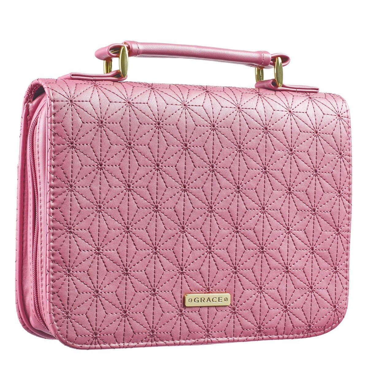 Bible Cover Fashion Pink Grace Badge