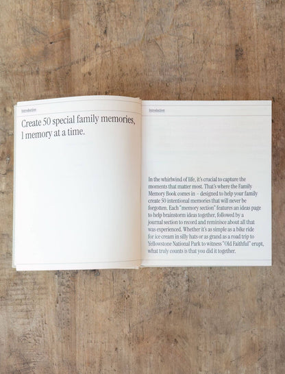 Family Memory Book: 50 memories made together