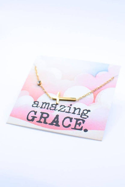 Amazing Grace Cross Necklace