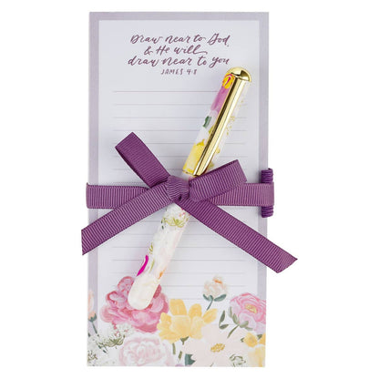 Magnetic Shopping List w/pen Draw Near to God James 4:8