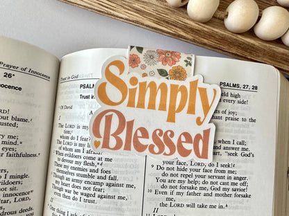 Simply Blessed - Magnetic Bookmark (~3.0 x 2.0 in)