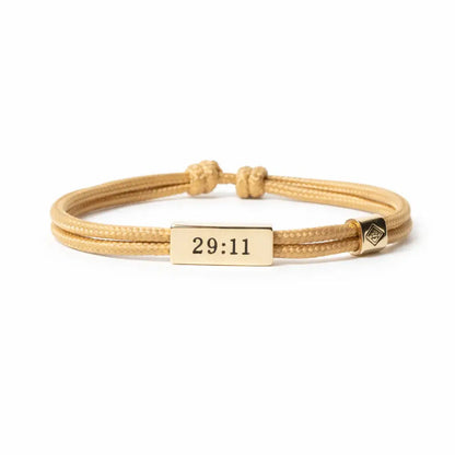 Sentiment Bracelet – 29:11 | Trust the Process, Mustard Cord