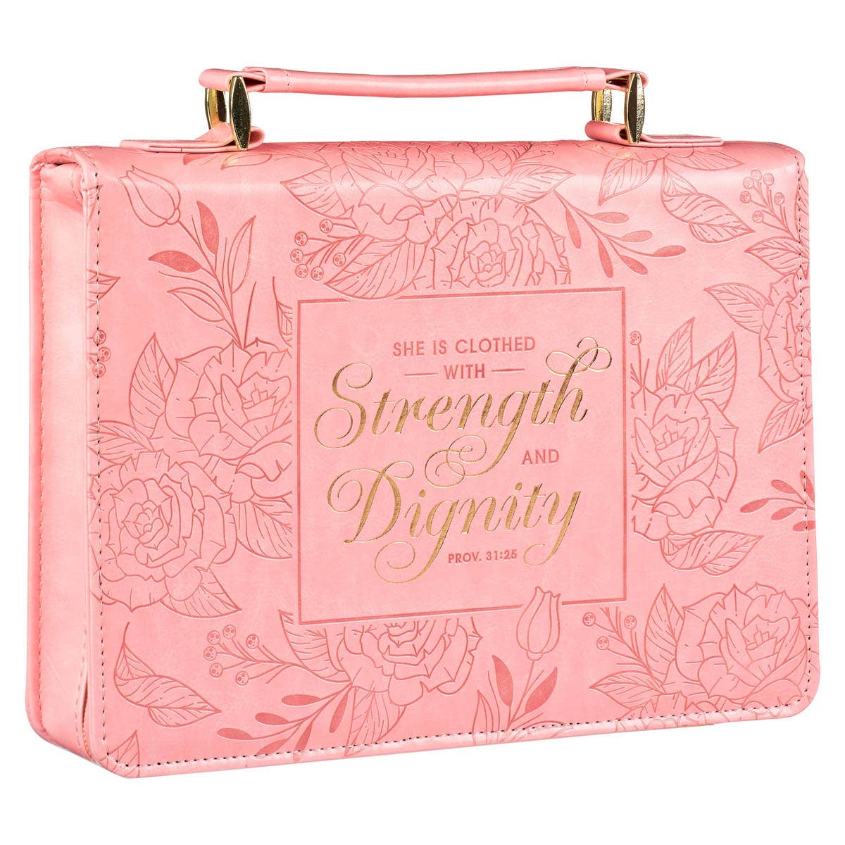Strength & Dignity Rose Medium Size Bible Cover Prov. 31:25