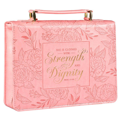 Strength & Dignity Rose Medium Size Bible Cover Prov. 31:25