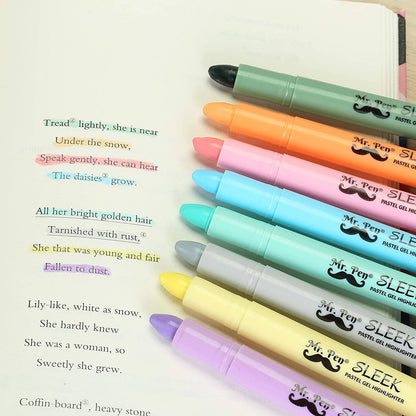 Gel Highlighters, No Bleed, 8 Pack