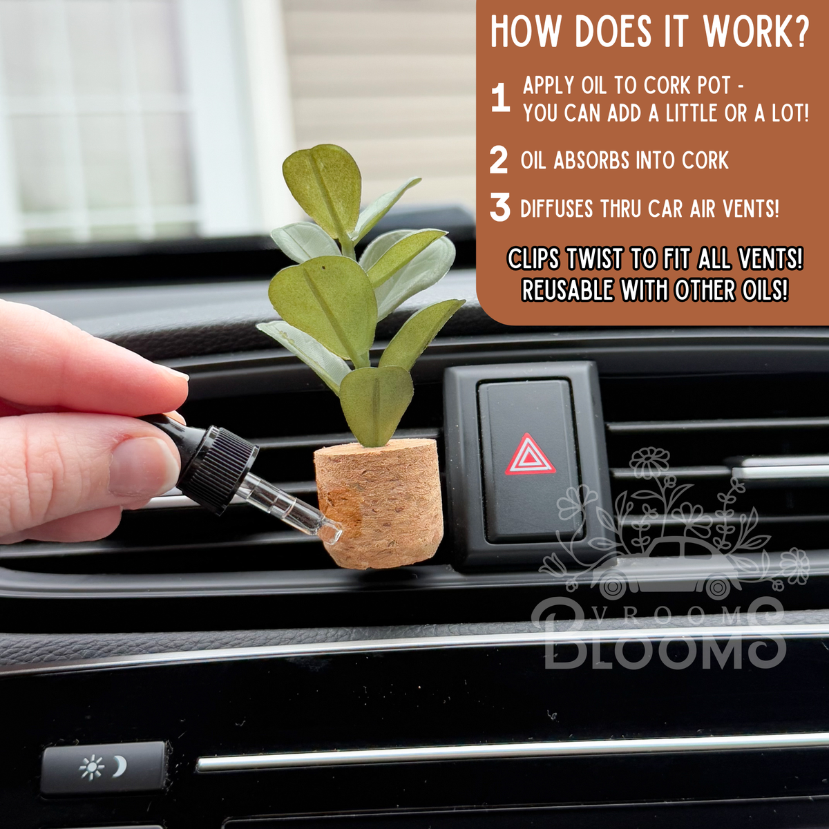 White Pumpkin Plant Vent Clip Car Air Freshener Reusable