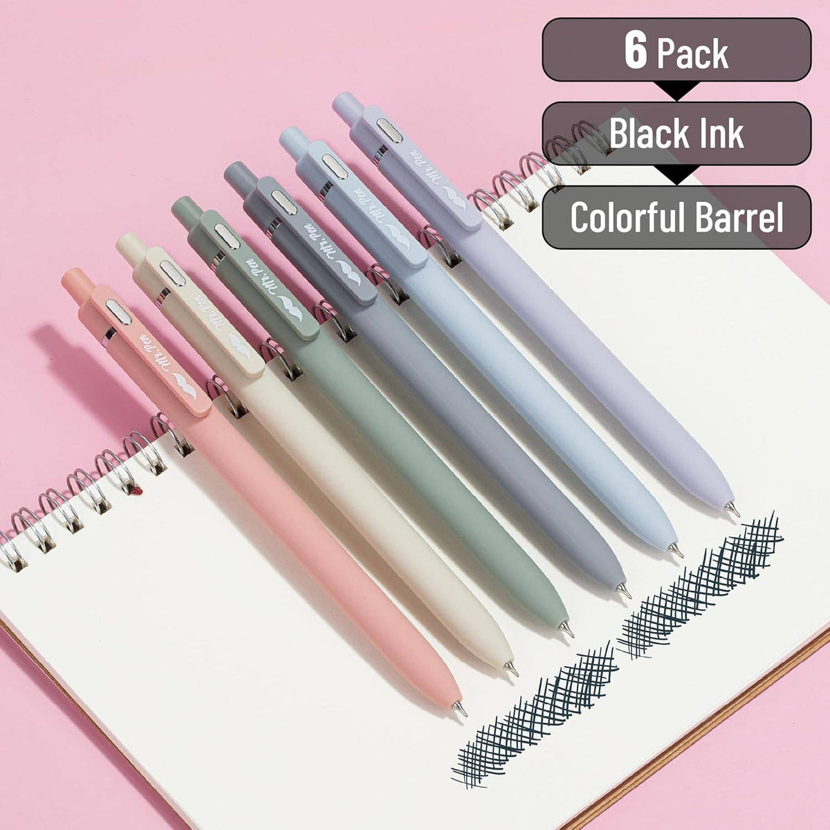 Retractable Gel Pens 6 Pack