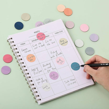 Transparent Round Sticky Notes, 560 Pcs, Assorted Colors, 28mm, Sticky Tabs with Quick-Dry Pen