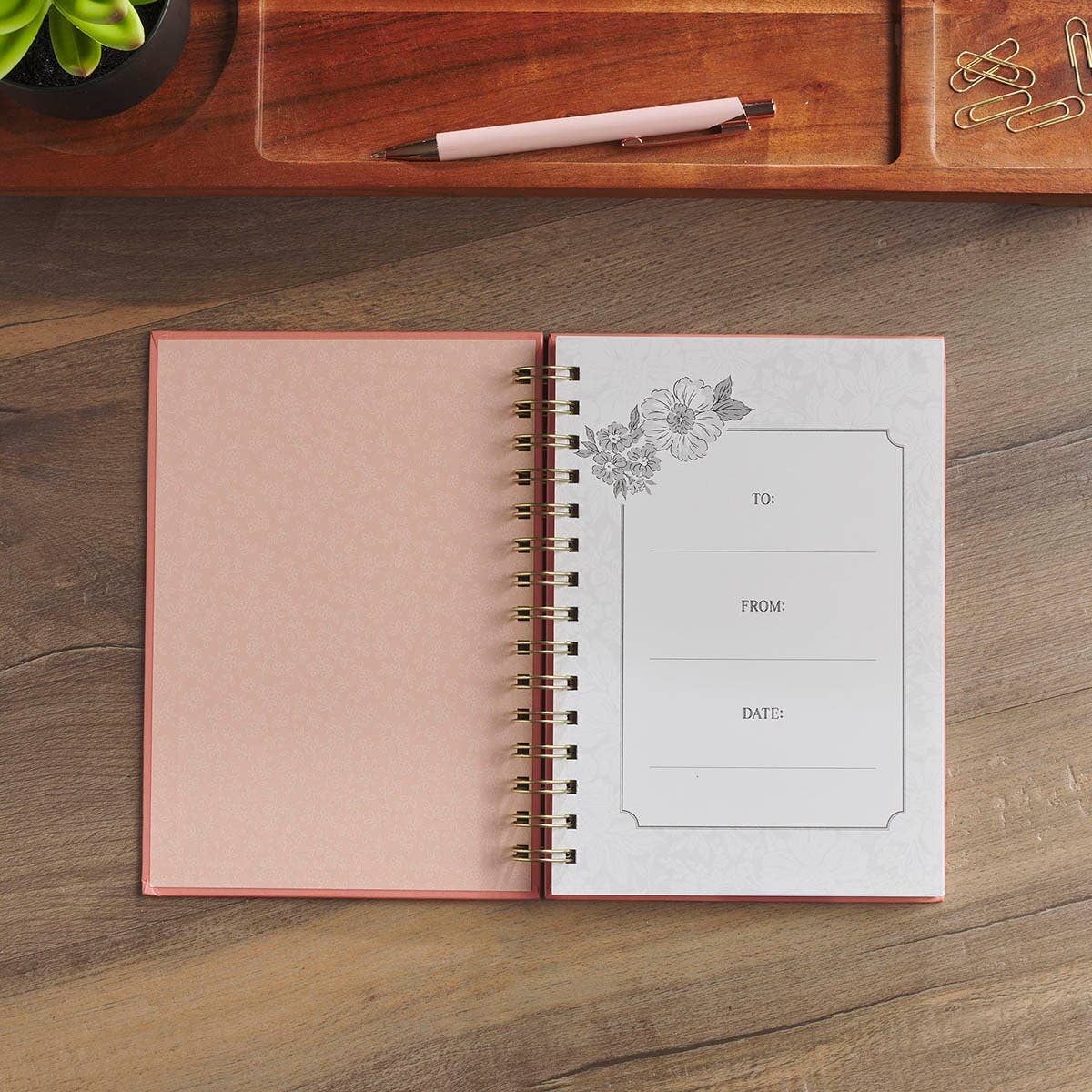 Journal Spiral Pink Floral  I Know The Plans Jer. 29:11