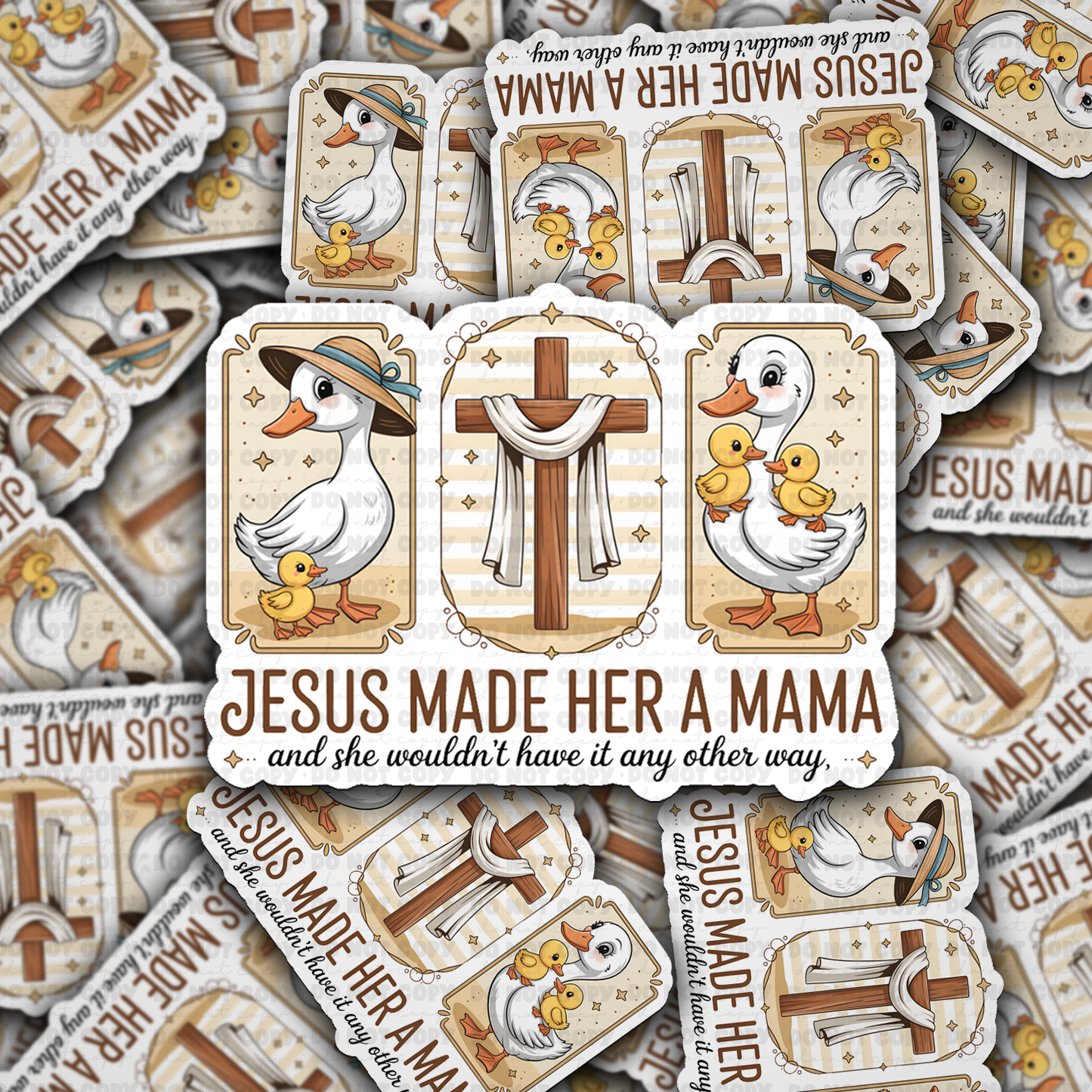 DS 2872 - Jesus made her a mama ducks Die Cut sticker