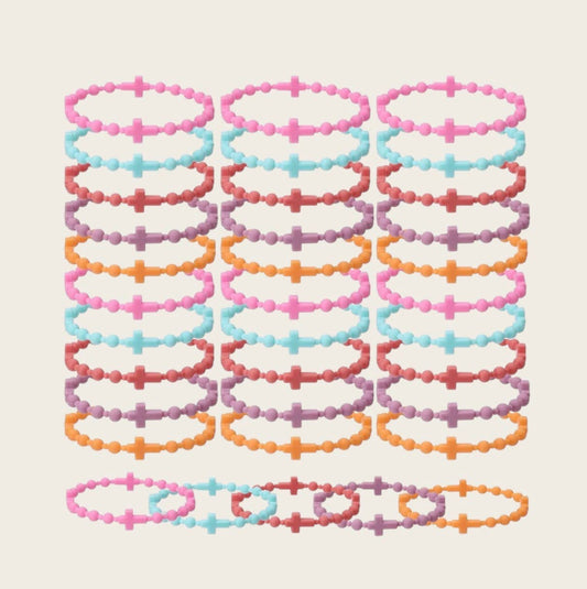 Silicone cross bracelets