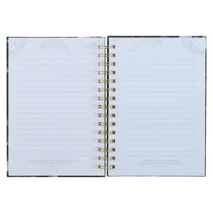 Journal Wirebound Black Feathers He Will Cover You Ps. 91:4