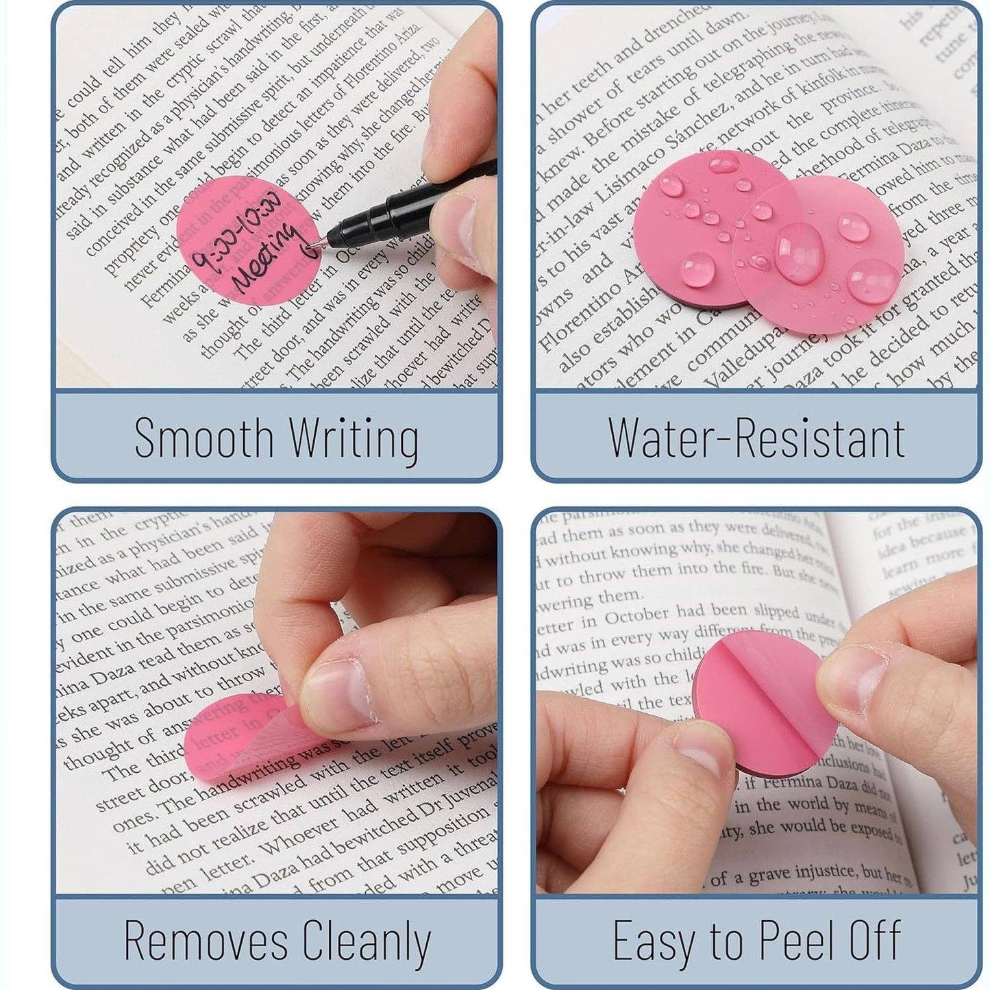 Transparent Round Sticky Notes, 560 Pcs, Assorted Colors, 28mm, Sticky Tabs with Quick-Dry Pen