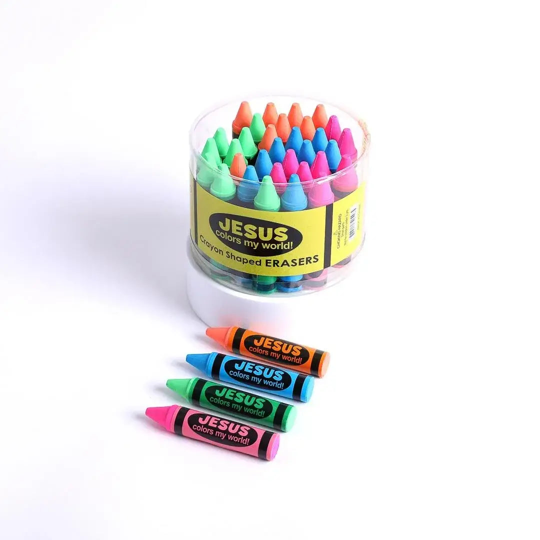 Eraser Jesus Colors My World - Pack of 36