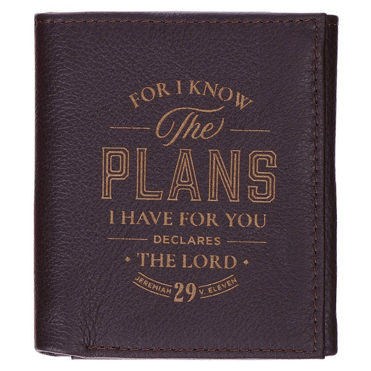Wallet Leather Black I Know the Plans Jer. 29:11