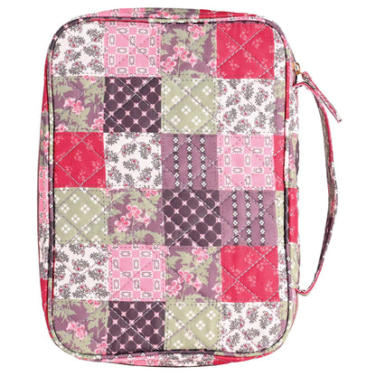 White Dove Bible Case Quilted Patchwork Brown XLarge