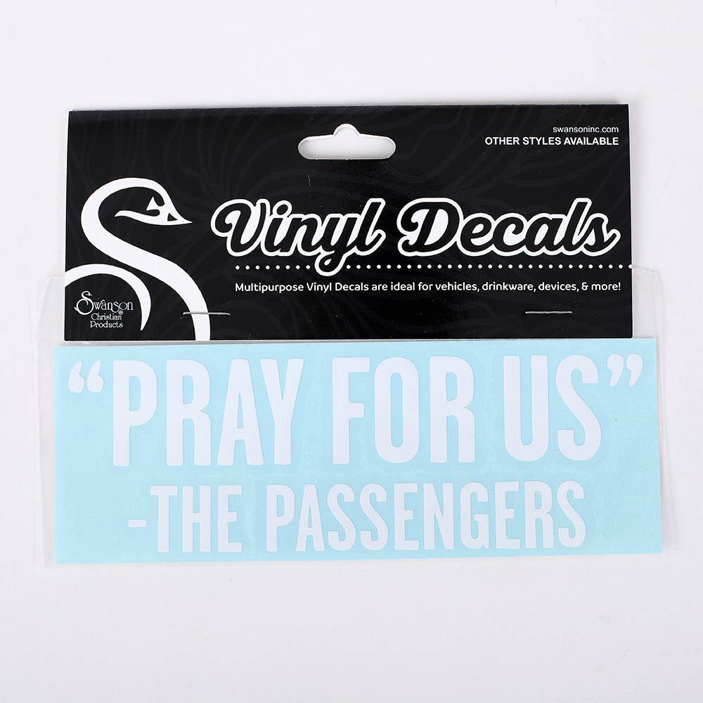Multi-Purpose Decal - Pray For Us - White - 2.5Inx8In