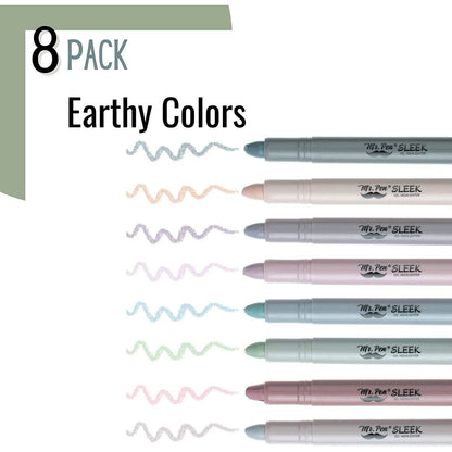 Gel Highlighters, 8 Pack, No-Bleed, Twist-Up Design