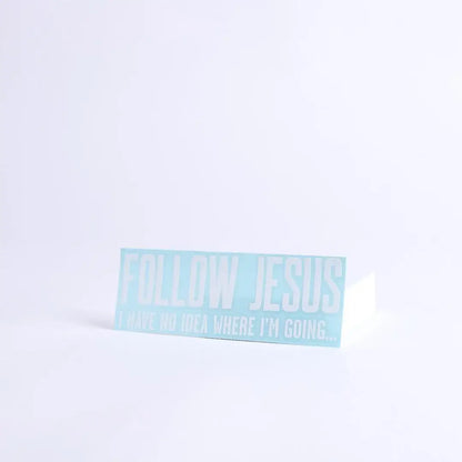 Multi-Purpose Decal - Follow Jesus - White - 3.5Inx8In