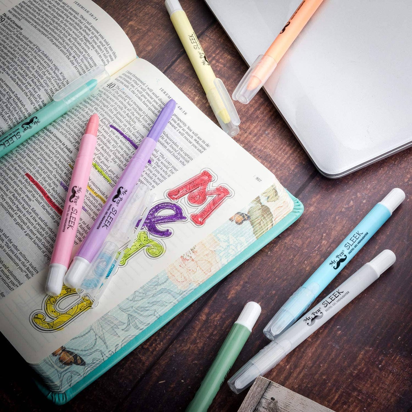 Gel Highlighters, No Bleed, 8 Pack