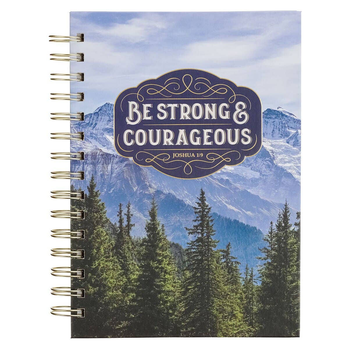 Journal Wirebound Trees Be Strong & Courageous Josh. 1:9