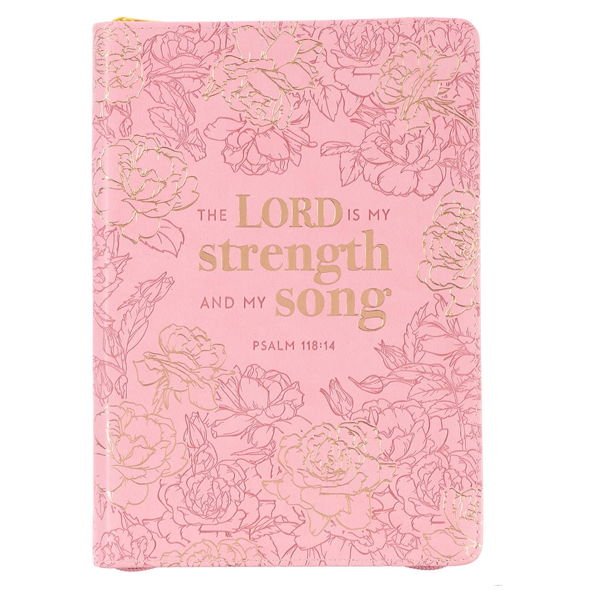 Journal Classic Zip Pink My Strength & My Song Psalm 118:14