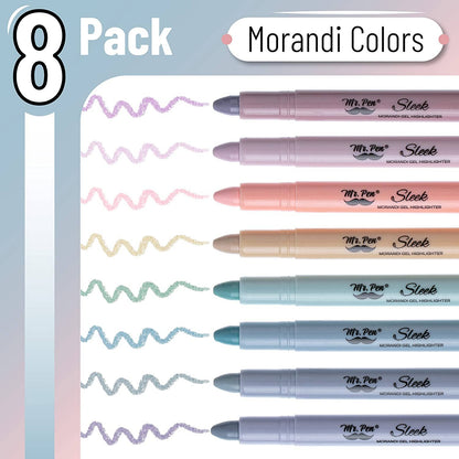 Gel Highlighters, 8 Pack, No-Bleed, Twist-Up Design