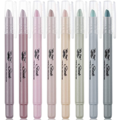 Gel Highlighters, 8 Pack, No-Bleed, Twist-Up Design