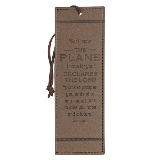 Bookmark Faux Leather I Know the Plans Jer. 29:11