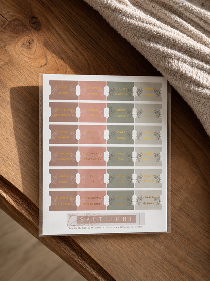 Bible Tabs — Spring Floral + Gold Foil (Matte-Coated)
